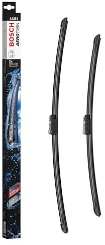 Bosch Aerotwin A225S Front-Scheibenwischer - Set mit 2 Ersatz-Scheibenwischern und vormontiertem Adapter - 2 Wischblätter, 650 mm und 550 mm