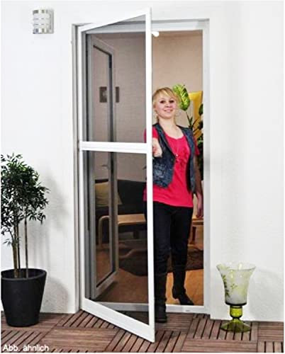 Basis Fliegengitter für Tür als Alubausatz mit Fiberglasgewebe - Profi Insektenschutz Gaze - 100 x 210 cm (braun)