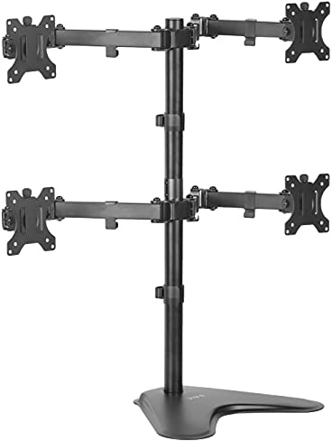 VIVO Quad 13- bis 30-Zoll-Monitor, freistehende Halterung, vollständig Verstellbarer Tischständer, für 4 Flache oder Gebogene Bildschirme, STAND-V004F