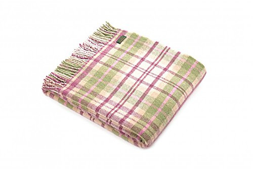 Tweedmill Textiles 100% Pure New Wool Sofa Throw Blanket - Cottage Pink
