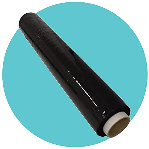 triplast 500 mm x 200 m x 25 Mu Starke Schrumpffolie für Paletten, schwarz