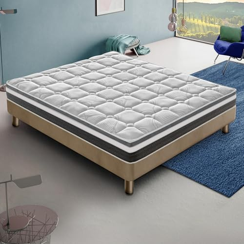 materassi e doghe - Materasso Memory Foam Alto 20 o 30 cm - Ortopedico - 13 Zone di Comfort - 100% Made in italy - Massima Traspirabilità (Singolo 90x200 cm, Alto 20 cm)