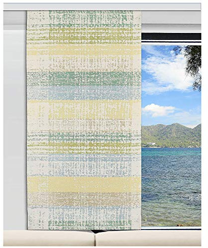 SeGaTeX home fashion Caravan-Flächenvorhang Liam | Höhe 40 –120cm nach Maß | grün-beige-gelb Flächengardine für Caravan Wohnwagen Wohnmobil