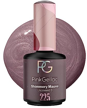 Pink Gellac UV Gel Nagellack - 225 Shimmery Mauve 15 ml - Lang Anhaltend UV Nagellack Mauve - Gel UV für 14 Tage Nägel in Salonqualität - Made in Holland