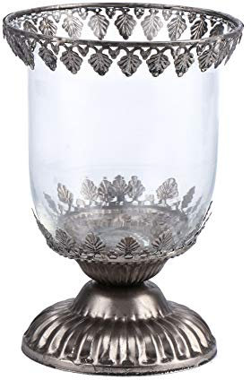 Windlicht aus Glas und Metall in orientalischem Stil