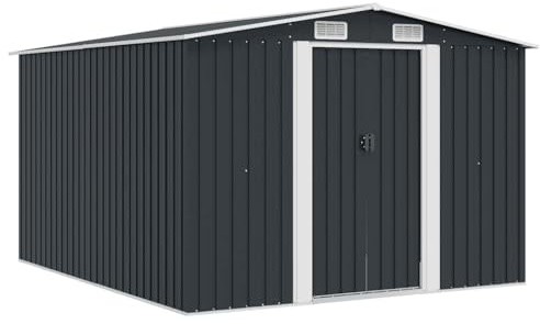 vidaXL Gerätehaus 257x298x178cm Metall Geräteschuppen Gartenhaus Schuppen