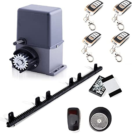 Kit completo profesional Motor puerta corredera ARTEMIS para puertas de hasta 600kg + 4 mandos a distancia + fotocélula espejo + cremallera de Nylon con tornillos. 100% fabricado en Italia.