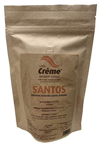 Specialty Coffee in grani - Microlotto SANTOS Fazenda Santo Antonio - 100% Arabica per FILTRO - 250 g - Caffè Crème