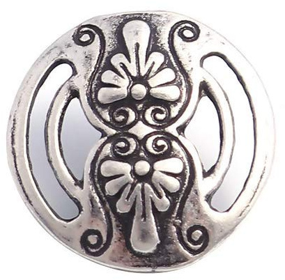 10 Stück edle Metallknöpfe Ösenknöpfe 17mm mit geschnitztem royalen Muster antiksilber rund Mantelknöpfe Jackenknöpfe Ösenknopf Knöpfe zum annähen nähen scrapbooking