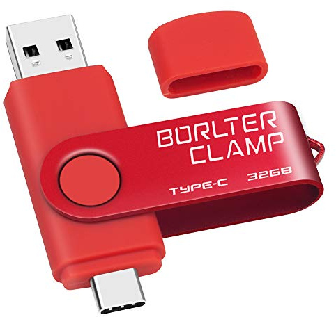 Clé USB Type C 32 Go, BorlterClamp Mémoire Stick Double Connecteur USB C 3.0 U Disque Flash Drive pour Smartphone Android Samsung S10/S9/S8, Huawei Honor, LG, Tablette et Ordinateur (Rouge)