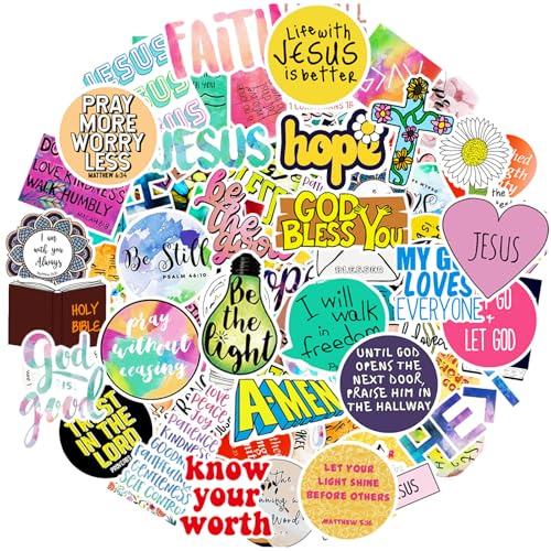 220Pcs Inspirational Christian Stickers Bulk, Vinly Waterproof Bible Verse Jesus Stickers for Water Bottles Laptop Scrapbook Journaling, Religious Faith Decals for Adults Teens Kids, Christian Gifts