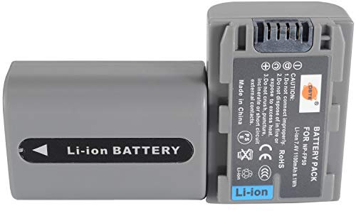DSTE 2pcs NP-FP50 (1100mAh/7.4V) Akku kompatibel mit Sony NP-FP30, NP-FP60, NP-FP70, NP-FP71, DCR-DVD203E, DCR-DVD205, DCR-DVD205E, DCR-DVD304E, DCR-DVD305