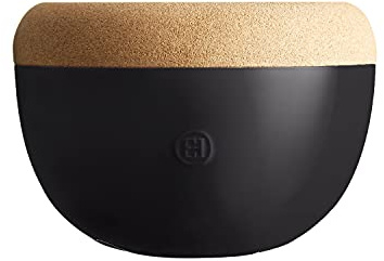 Emile Henry Deep Ceramic Food Storage Bowl, 10.6 x 7.3in, Black Truffle