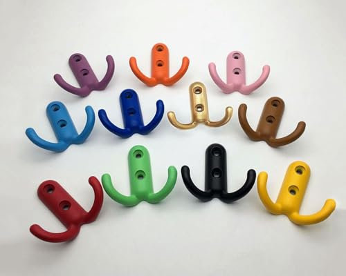 Wandhaken Bunt Kinder Jacken Hakenset 11er Set Dekorativ Kleiderhaken zum Schrauben Modern Klein Doppelhaken Schlusselhaken Handtasche Cap Haken für Dusche Bad Korridor