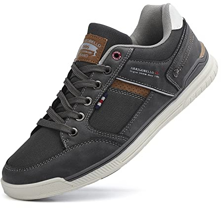 TARELO Mens Trainers Casual Shoes Fashion Lace Up Walking Sneakers | Non-Slip, Lightweight,Comfortable Leather Canvas Business Shoes for Outdoor Sports Size UK7-11