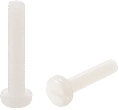 sourcing map M5 x 30mm Nylon Máquina Tornillos, Plana Cabeza Ranurado Tornillo Sujetadores, 20 Piezas | Tornillos de nailon de cabeza plana