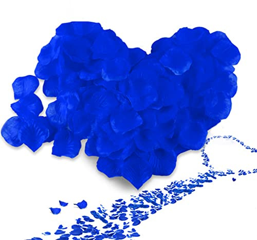 UUEMB 2000 Stück Rosenblätter, Kunstseide Rosenblatter Blau Geschmacklose für Valentinstag Hochzeit Jubiläen Geschenk Geburtstag Romantische Anlass Fantastische Schlafzimmer Dekoration