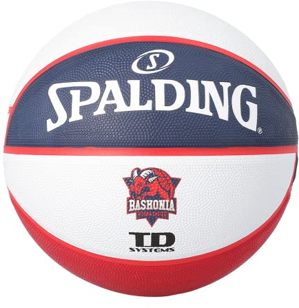 Spalding - EUROLEAGUE Team SZ7 - Baskonia Vitoria Gasteiz - Basketballball - Größe 7 - Basketball - Material: Gummi - Outdoor - rutschfest - Hervorragender Grip - Sehr widerstandsfähig