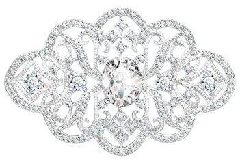 KristLand Edwardian Filigran Brosche Zirkonia Vintage