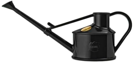 Regadera de plástico para Interiores | Aspersor HAWS Langley - 1 Pinta | Regadera para macetas | Rosa de pulverización Fina | Reciclado - Negro