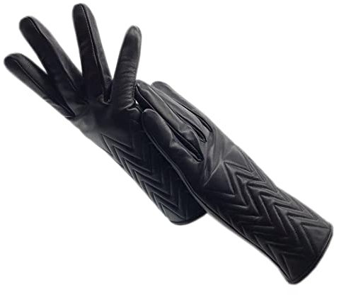 Damen-Handschuhe aus Schaffell, warm, groß, schwarz, für den kalten Winter, Damen, Lederhandschuhe