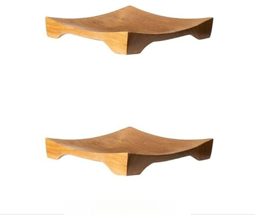 Rainforest Bowls Set of 2 10 Javanese Stackable Square Chuzara Teak Wood Dinner Plate - Perfect for Everyday Use- Hot & Cold Friendly, Ultra-Durable, Premium Wooden Plates- Handcrafted
