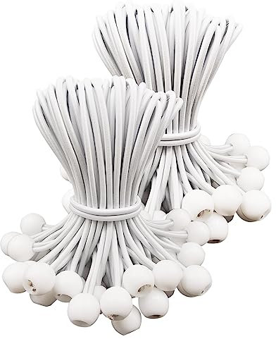 Spanngummis mit Kugel 15cm - 100 Stück Planenspanner mit Kugel, Spanngummi Kurz, Zelt Gummispanner mit Kugel, Planenbefestigung Zeltgummis Expanderschlinge für Plane (Weiß)