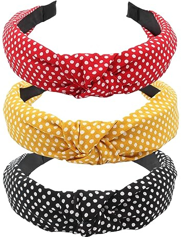 scicent Haarreifen Breit Vintage Haarreif mit Knoten Haarschmuck für Damen und Mädchen 3 Farben Mode-Stirnbänder für Frauen D11012