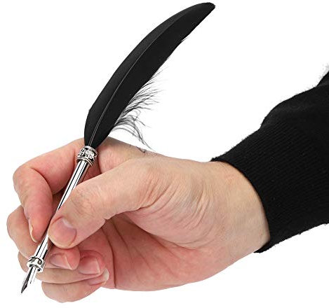Alvinlite Federkiel, Edelstahl, Schwarze Tinte, Federstift, Vintage-Füllfederhalter Zum Schreiben von Gastunterschriften Oder Geschenken, Hochzeit, Braut, Büro, Partygeschenke