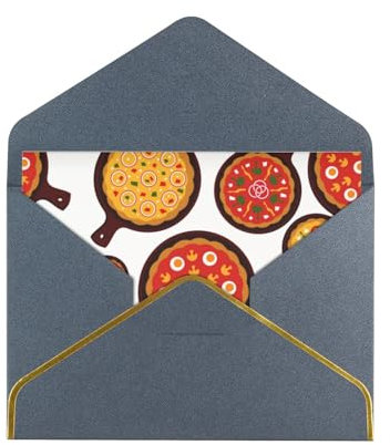 HAICOM Biglietti di auguri a forma di pizza, con buste, biglietti di ringraziamento per compleanno, affari, festival