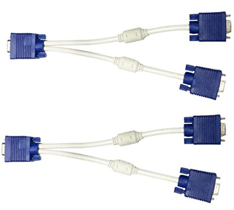 jojofuny 2stücke Vga-splitter Out Videoadapterkabel Für Dual-monitor Setup Mit Stabiler Datenübertragung Und Langlebigem Abs-materialgehäuse