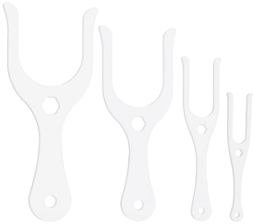 BENECREAT 4 tamaños de tenedores acrílicos blancos para tejer, herramienta de trenzado de cuerno de cuerno para manualidades, herramientas de tejer para hacer pulseras y collares