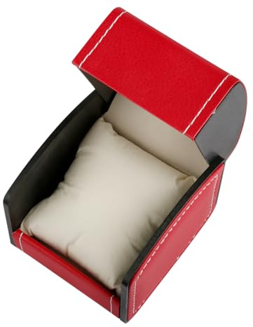 Thyonta Premium Watch Box Gift Box Black Frosted PU Leather High-grade PU Leather Watch Box Jewelry Storage Box (Red)