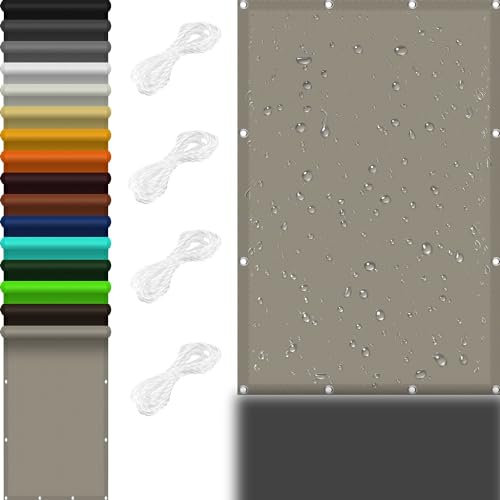 Vela Ombreggiante Quadrata 1.5 x 5 m 98% Protezione UV Tenda Parasole Rettangolare Poliestere per Giardino, Balcone, Piscina, Cachi