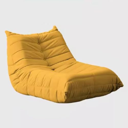 WEIDPHL Faules Bodensofa Für Wohnzimmer, Kaminsessel, Mid-Century-Bodensofa, Bequemes Loungesofa Mit Moderner Rückenlehne, Tatami-Sofa Für Salonbüro,Gelb