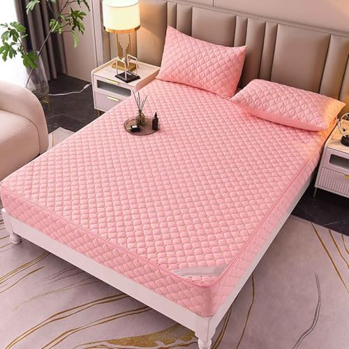 Coprimaterasso per letto matrimoniale, con cerniera, 100% cotone, imbottitura in microfibra, morbido per un maggiore comfort e protezione, 160 x 200 x 25 cm