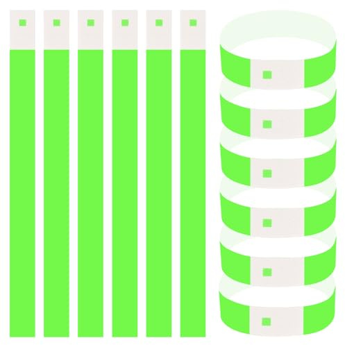 600 Pulseras de Entrada, Pulseras Papel para Eventos, Pulseras de Identificacion, Pulseras Identificativas, Pulseras Fiesta Impermeables, Pulseras de Seguridad para Festivales Conciertos (Verde)
