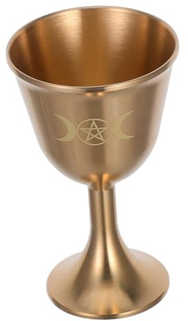 Mobestech Brass Cup Goblet Wine Cup Large Chalice Goblet Decorative Metal for Ceremonies