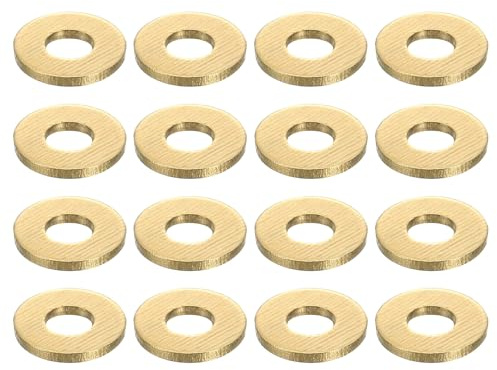 QUARKZMAN 100Pcs Rondelle Plate en Laiton Rondelles Plates M4x10x1mm | en Laiton, Rondelles d'Étanchéité en Laiton, pour Vis Boulons Réparation de Machines Construction Extérieure