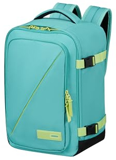 American Tourister Take2Cabin - Borsa da cabina Ryanair 25 x 20 x 40 cm, 24 L, 0,50 kg, Bagaglio a mano, Zaino aereo S Underseat, Turchese/Verde (Dusty Turquoise/Lime)