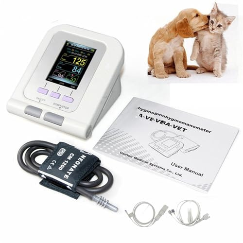 Tensiómetro veterinario digital, tensiómetro automático, cuidado de perros, gatos y mascotas, esfigmomanómetro electrónico de 3 modos y 3 manguitos, medición de oxígeno en sangre