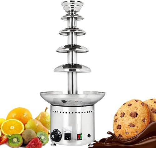 Fontana di cioccolato Macchina per sciogliere il formaggio Fonduta di panna, Fontana di fonduta di cioccolato commerciale Macchina per sciogliere la cascata di cioccolato digitale a 5 livelli