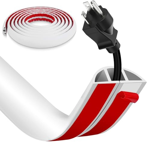 Passe Cable Sol Cache Fil Électrique Auto-Adhésif 1M - Petit Canal de Câble Flexible en PVC pour Bureau, Maison, Concert - Protection des Fils et Prévention des Trébuchements