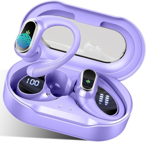 Rolosar Bluetooth Kopfhörer Sport, Kopfhörer Kabellos Bluetooth mit 4 ENC Mic, Tiefer Bass Earbuds, Kabellose Kopfhörer IP7 Wasserdicht Ohrhörer