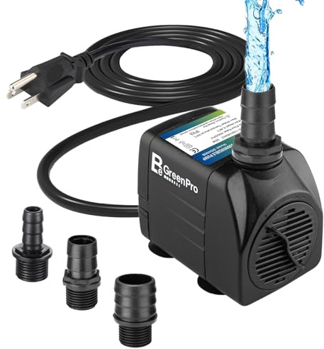 BeGreenPro 550GPH Submersible Water Pump(2000L/H 30W), Adjustable Ultra Quiet Fountain Pump with 4 Nozzles 7.2ft High Lift for Aquarium, Fish Tank, Pond, Waterfall, Outdoor, Hydroponics