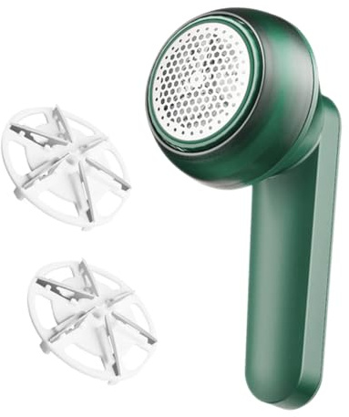 VERDANVERSE Quitapelusas Eléctrico para Ropa Portátil USB 2 Cuchillas de Repuesto, Afeitadora de Telas para Suéteres y Mantas, Removedor de Bolitas para Uso Doméstico y Viaje