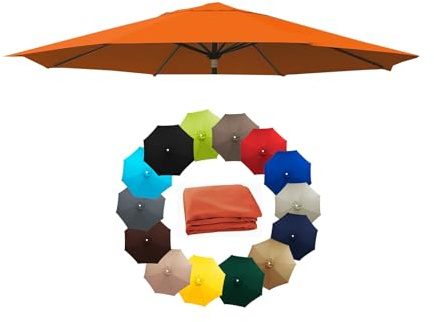 Tettoia di ricambio per ombrellone da patio, 8 stecche, resistente ai raggi UV, in poliestere, per esterni, resistente, ideale per giardino e terrazza