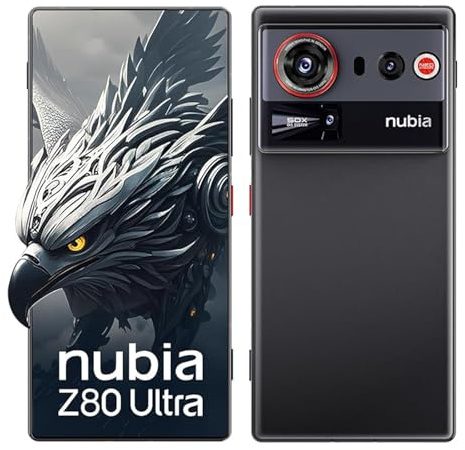 nubia Z80 Ultra 5G Android Smartphone, Snapdragon 8 Elite Gen 5, Triple Cámara IA 50 MP, 6,85 Pantalla Completa OLED 144 Hz, Carga Inalámbrica 80W, Resistente Agua Según IP68&IP69 (Negro, 16+1TB)