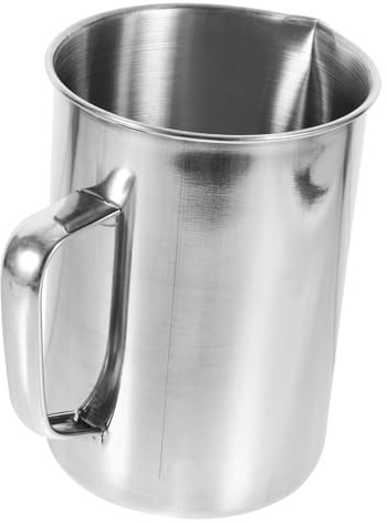 VILLCASE Vaso Precipitados de Acero Inoxidable con Graduación Medidor de Líquidos para Laboratorio de Química Resistente y Fácil de Limpiar para Prácticas Científicas y Mediciones Precisas