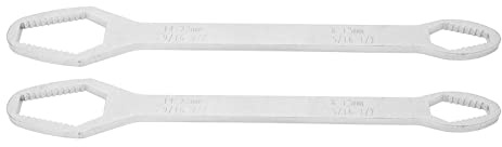 Fyearfly Juego de llaves universales, herramientas de autoajuste de doble extremo, 8-22 mm ajustable, 260 mm de largo, galvanización plateada, solución versátil para espacios reducidos, duradero y
